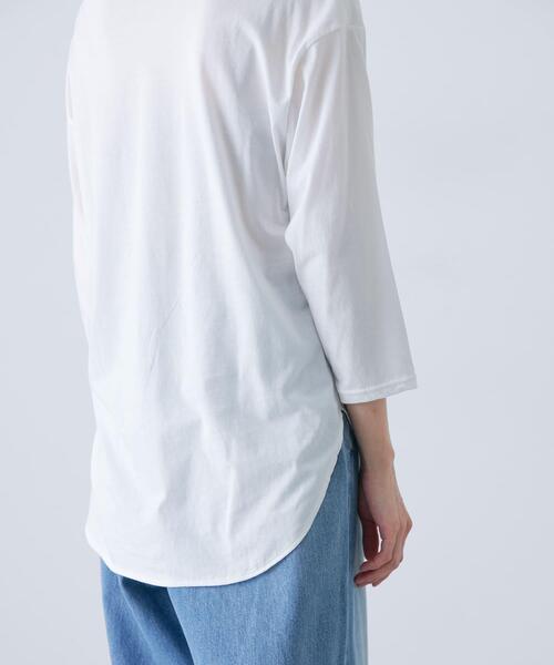 かぐれ(カグレ)の「シフォン天竺7分袖カットソー(Tシャツ/カットソー・レディース・ブラック/ライトグレー/オフホワイト・FREE)」の8枚目の写真