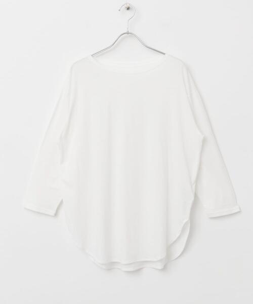 かぐれ(カグレ)の「シフォン天竺7分袖カットソー(Tシャツ/カットソー・レディース・ブラック/ライトグレー/オフホワイト・FREE)」の9枚目の写真