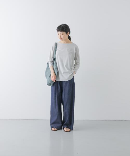 かぐれ(カグレ)の「シフォン天竺7分袖カットソー(Tシャツ/カットソー・レディース・ブラック/ライトグレー/オフホワイト・FREE)」の16枚目の写真