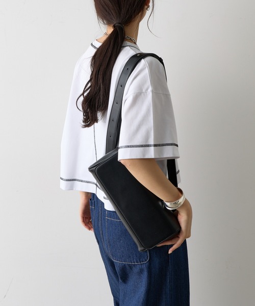 COLONY 2139(コロニートゥーワンスリーナイン)の「スマートワイドクロップド配色ステッチTシャツ(Tシャツ/カットソー・レディース・ブラック/グレー/ブルー/ホワイト/ピンク・FREE)」の8枚目の写真
