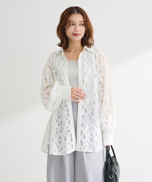 ELENCARE DUE(エレンカーレデュエ)の「・ELENCARE DUE 総レースブラウス(シャツ/ブラウス・レディース・ブラック/カーキ/サックスブルー/オフホワイト・FREE)」の9枚目の写真