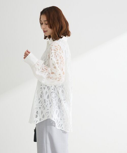 ELENCARE DUE(エレンカーレデュエ)の「・ELENCARE DUE 総レースブラウス(シャツ/ブラウス・レディース・ブラック/カーキ/サックスブルー/オフホワイト・FREE)」の10枚目の写真