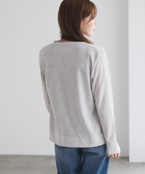 Mac-House(マックハウス)の「【UVカット ドライ】ドットボタンカーディガン(カーディガン/ボレロ・レディース・ピンク/オートミール/杢グレー/チャコールグレー・M/L/XL)」の7枚目の写真