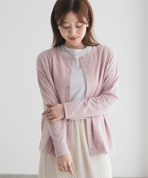 Mac-House(マックハウス)の「【UVカット ドライ】ドットボタンカーディガン(カーディガン/ボレロ・レディース・ピンク/オートミール/杢グレー/チャコールグレー・M/L/XL)」の9枚目の写真