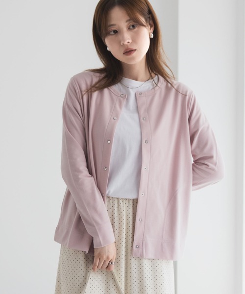 Mac-House(マックハウス)の「【UVカット ドライ】ドットボタンカーディガン(カーディガン/ボレロ・レディース・ピンク/オートミール/杢グレー/チャコールグレー・M/L/XL)」の11枚目の写真