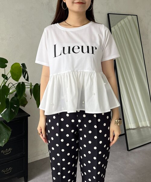prose verse(プロズヴェール)の「裾パールペプラムロゴTシャツ(Tシャツ/カットソー・レディース・ブラック/オフホワイト・MEDIUM/LARGE)」の19枚目の写真