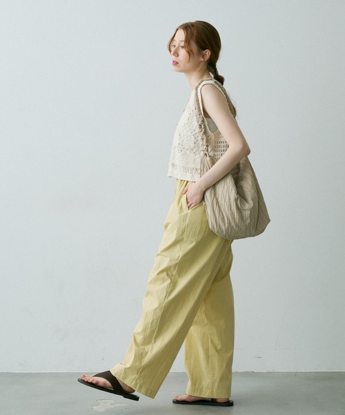 美品　AP STUDIO Newサマークロップドベスト　キャメル 美品 AP STUDIO Newサマークロップドベスト キャメル