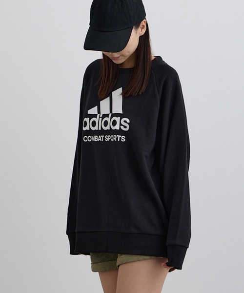 ADDITION STORE（アディションストア）の「【ADDITION STORE】アディダス コンバットスポーツ ロゴプリントクルーネックスウェット(ミニ裏毛）（スウェット・レディース・グリーン/チャコールグレー/ブラック・MEDIUM/LARGE）」の4枚目の写真