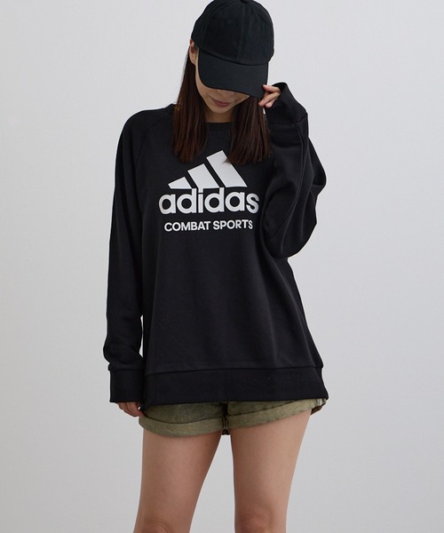 ADDITION STORE（アディションストア）の「【ADDITION STORE】アディダス コンバットスポーツ ロゴプリントクルーネックスウェット(ミニ裏毛）（スウェット・レディース・グリーン/チャコールグレー/ブラック・MEDIUM/LARGE）」の7枚目の写真