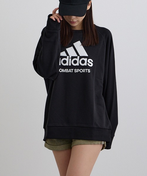 ADDITION STORE（アディションストア）の「【ADDITION STORE】アディダス コンバットスポーツ ロゴプリントクルーネックスウェット(ミニ裏毛）（スウェット・レディース・グリーン/チャコールグレー/ブラック・MEDIUM/LARGE）」の8枚目の写真