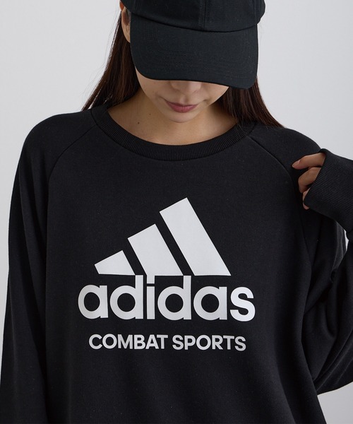 ADDITION STORE（アディションストア）の「【ADDITION STORE】アディダス コンバットスポーツ ロゴプリントクルーネックスウェット(ミニ裏毛）（スウェット・レディース・グリーン/チャコールグレー/ブラック・MEDIUM/LARGE）」の9枚目の写真