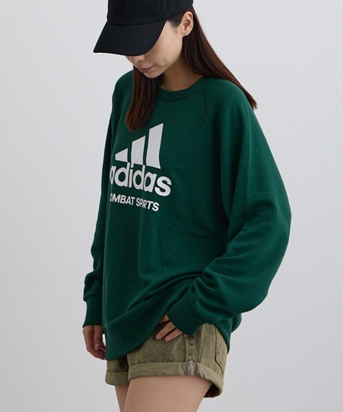 ADDITION STORE（アディションストア）の「【ADDITION STORE】アディダス コンバットスポーツ ロゴプリントクルーネックスウェット(ミニ裏毛）（スウェット・レディース・グリーン/チャコールグレー/ブラック・MEDIUM/LARGE）」の11枚目の写真