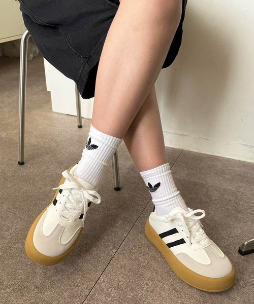 shopnikoniko（ショップニコニコ）の「スニーカー  軽量  ダブルライン ローカット ジャーマンスニーカー（スニーカー・レディース・ホワイト/ブラック・S/M/L/LL）」の20枚目の写真