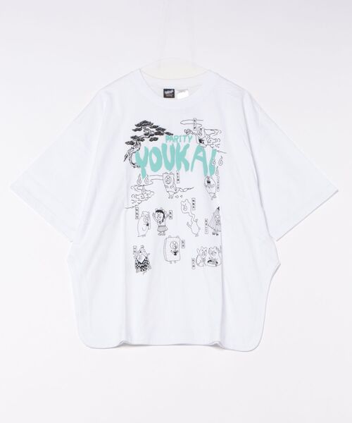 ScoLar Parity スカラーパリティ ユニセックス 半袖 Tシャツ Paritynoクマ 妖怪 手描きイラスト 発泡プリント キャラクターTシャツ ポップ 352118 スカラー ScoLar Parityのクマ妖怪Tシャツ （ブラック