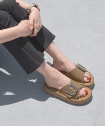 MAMIAN | シルバーバックル 厚底 サンダル(3.5cmヒール)(サンダル)