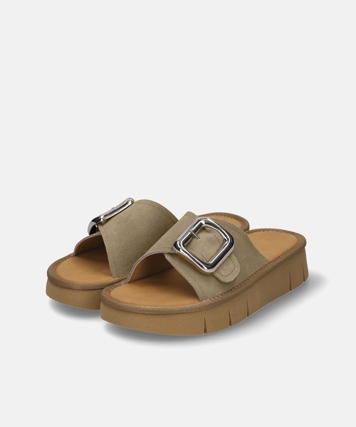 MAMIAN（マミアン）の「シルバーバックル 厚底 サンダル(3.5cmヒール)（サンダル・レディース・カーキ/ブラウン・S/M/L/LL）」の6枚目の写真