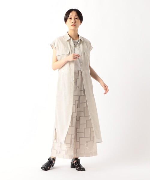 COMME CA(コムサ)の「シアーボイル シャツワンピース(シャツワンピース・レディース・キナリ・9号/11号)」の4枚目の写真