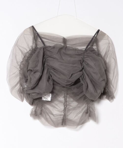 DONOBAN（ドノバン）の「【ANDRESD】twisted bustier layered tops［ツイステッドビスチェレイヤードトップス］（Tシャツ/カットソー・レディース・ベージュ/チャコール/ライトブルー/ブラック・M）」の5枚目の写真