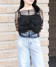 セール】【ANDRESD】twisted bustier layered tops