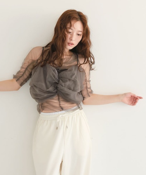 セール】【ANDRESD】twisted bustier layered tops［ツイステッド
