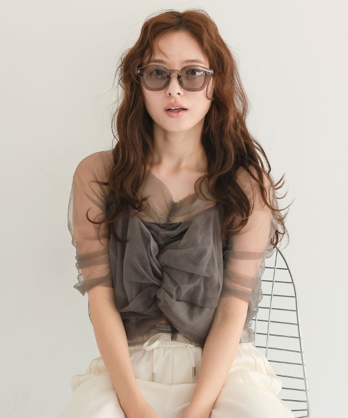 DONOBAN（ドノバン）の「【ANDRESD】twisted bustier layered tops［ツイステッドビスチェレイヤードトップス］（Tシャツ/カットソー・レディース・ベージュ/チャコール/ライトブルー/ブラック・M）」の19枚目の写真