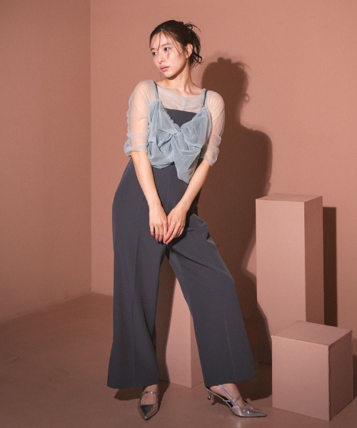 DONOBAN（ドノバン）の「【ANDRESD】twisted bustier layered tops［ツイステッドビスチェレイヤードトップス］（Tシャツ/カットソー・レディース・ベージュ/チャコール/ライトブルー/ブラック・M）」の11枚目の写真