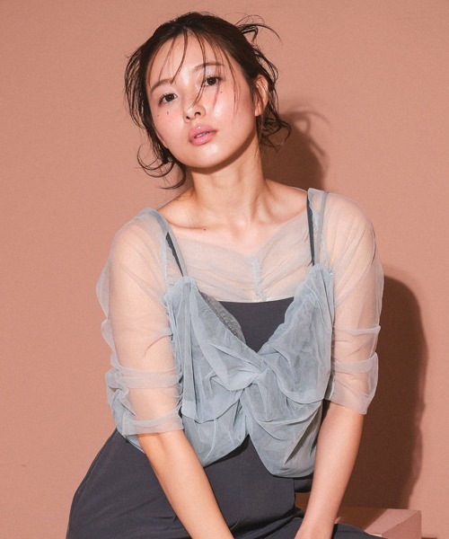 セール】【ANDRESD】twisted bustier layered tops［ツイステッド