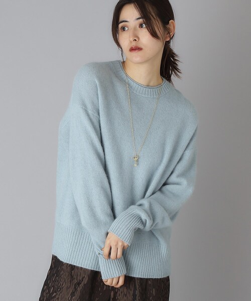 TICCA（ティッカ）の「TICCA（ティッカ） ヤククルーネックプルオーバー（ニット/セーター・レディース・ネイビー/サックスブルー・00）」の4枚目の写真