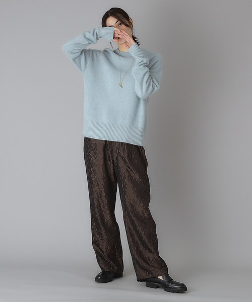 TICCA（ティッカ）の「TICCA（ティッカ） ヤククルーネックプルオーバー（ニット/セーター・レディース・ネイビー/サックスブルー・00）」の5枚目の写真