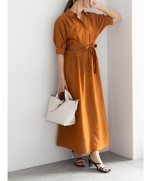 Te chichi（テチチ）の「スパンローンシャツワンピース（ワンピース・レディース・キャメル/ブラウン/ネイビー・F）」の4枚目の写真