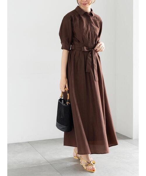 Te chichi（テチチ）の「スパンローンシャツワンピース（ワンピース・レディース・キャメル/ブラウン/ネイビー・F）」の5枚目の写真