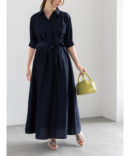 Te chichi（テチチ）の「スパンローンシャツワンピース（ワンピース・レディース・キャメル/ブラウン/ネイビー・F）」の6枚目の写真