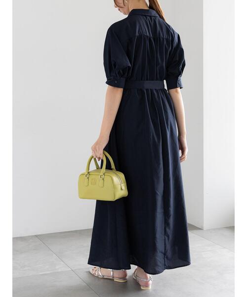 テチチ　スパンローンシャツワンピース　ネイビー　フリーサイズ セール】 スパンローンシャツワンピース（ブラウン/キャメル