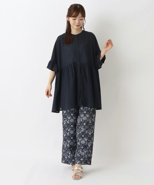 one'sterrace(ワンズテラス)の「ボイル スクエアチュニック(シャツ/ブラウス・レディース・ピンク系9/オレンジ系その他5/ネイビー系5/ブラック系8・02)」の20枚目の写真