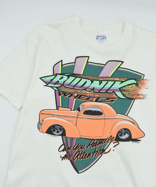 LABORATORY R(ラボラトリーアール)の「【USED】90’s Hanes “BUDNIK WHEELS” レーシング 企業ロゴ Tシャツ USA製(Tシャツ/カットソー・メンズ・ホワイト・LARGE)」の2枚目の写真