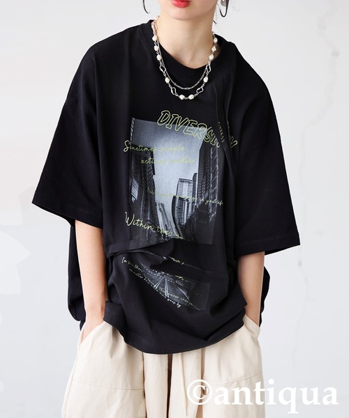 立体タックデザインTシャツ（Tシャツ/カットソー）｜antiqua