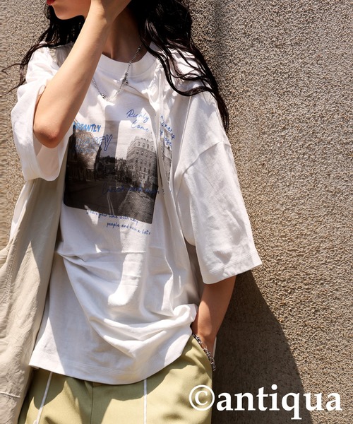 antiqua(アンティカ)の「立体タックデザインTシャツ(Tシャツ/カットソー・レディース・ホワイト系その他/ホワイト/ブラック系その他/ブラック・ONESIZE)」の14枚目の写真
