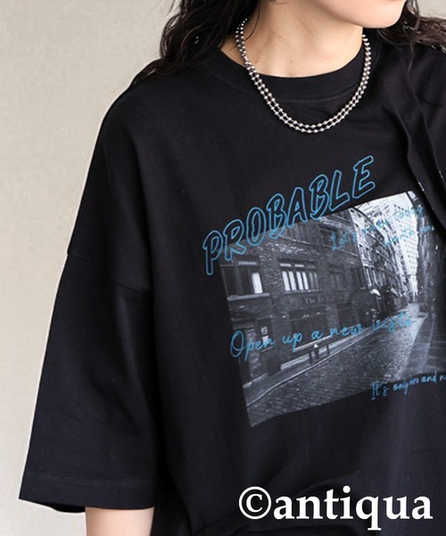 antiqua(アンティカ)の「立体タックデザインTシャツ(Tシャツ/カットソー・レディース・ホワイト系その他/ホワイト/ブラック系その他/ブラック・ONESIZE)」の21枚目の写真