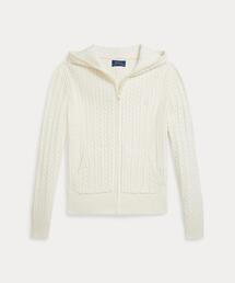 ケーブルニット コットン ペプラム カーディガン（カーディガン/ボレロ