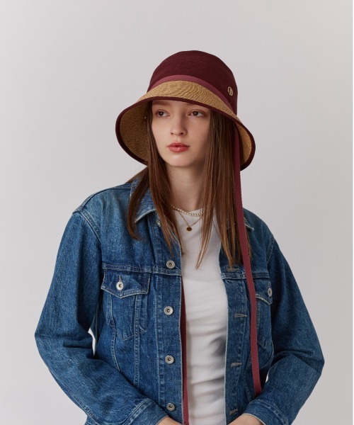 Chapeau d' O（シャポードオー）の「Chapeau d' O  Lineno x Washable Bd Hat / シャポードオー（ハット・レディース・ブラック/ブラウン/ライトベージュ・M/57.5cm）」の3枚目の写真
