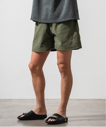CLASSIC PIPE LINE LOGO SHORTS/サッカー生地ショーツ