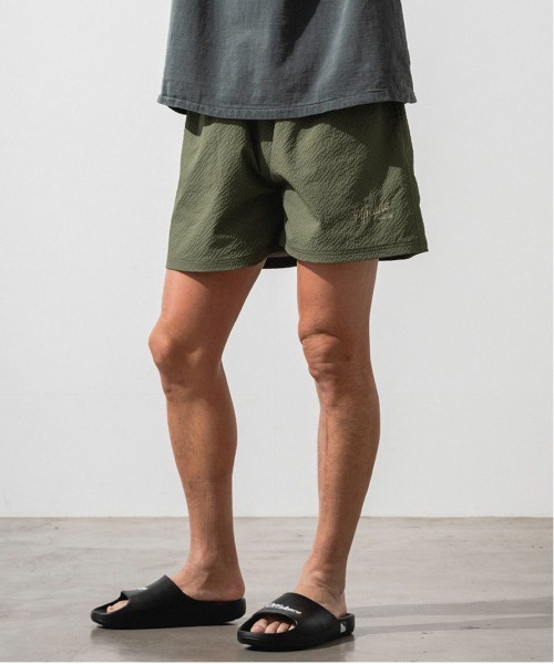 OFFSHORE(オフショア)の「CLASSIC PIPE LINE LOGO SHORTS/サッカー生地ショーツ(その他パンツ・メンズ・ブラウン/オリーブ・S/M/L/XL)」の2枚目の写真