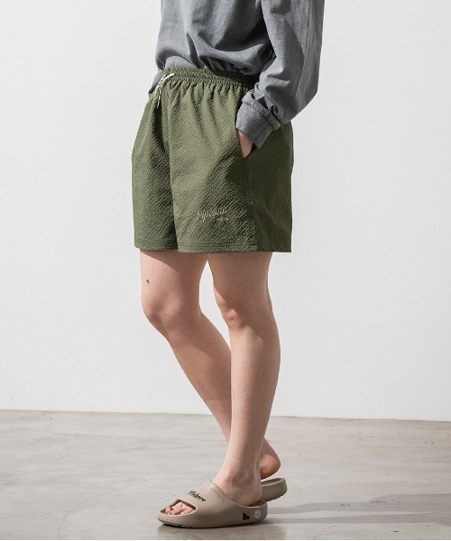 OFFSHORE(オフショア)の「CLASSIC PIPE LINE LOGO SHORTS/サッカー生地ショーツ(その他パンツ・メンズ・ブラウン/オリーブ・S/M/L/XL)」の7枚目の写真