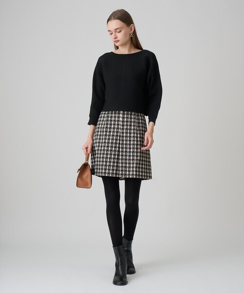 セットアップ対応商品】ツイーディージャガードキュロットパンツ