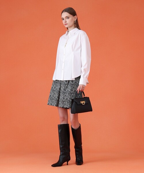 セットアップ対応商品】ツイーディージャガードキュロットパンツ