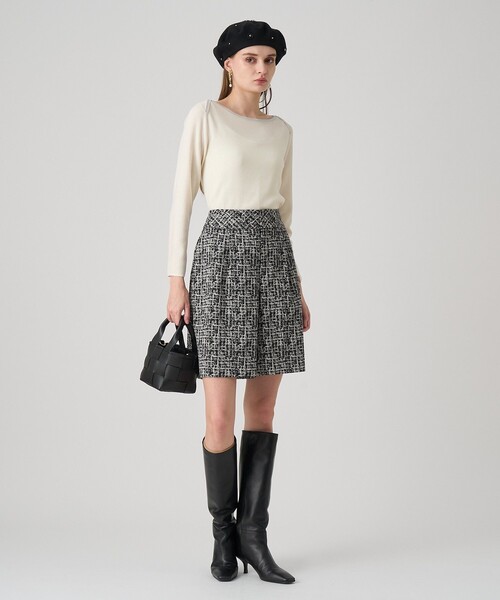 セットアップ対応商品】ツイーディージャガードキュロットパンツ