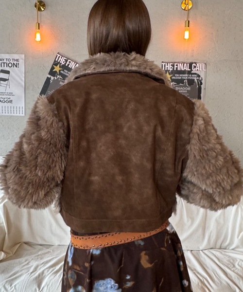 SHAGGIE（シャギー）の「【ViVi掲載】スタンドファームートンコート（ムートンコート・レディース・ブラウン/グレー・FREE）」の4枚目の写真