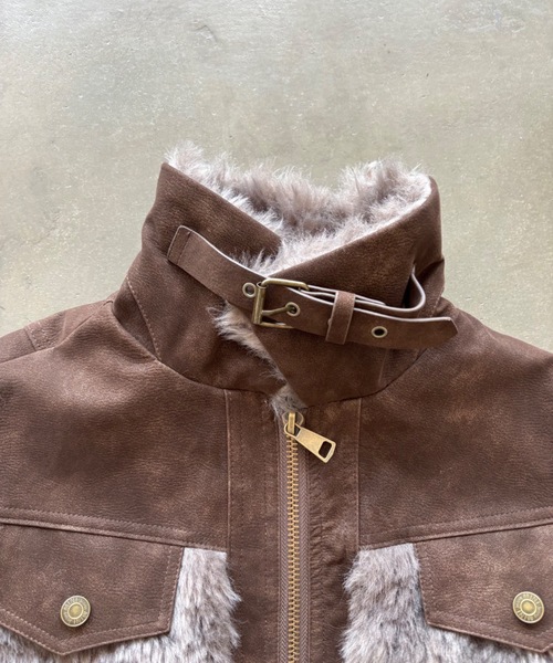 SHAGGIE（シャギー）の「【ViVi掲載】スタンドファームートンコート（ムートンコート・レディース・ブラウン/グレー・FREE）」の12枚目の写真