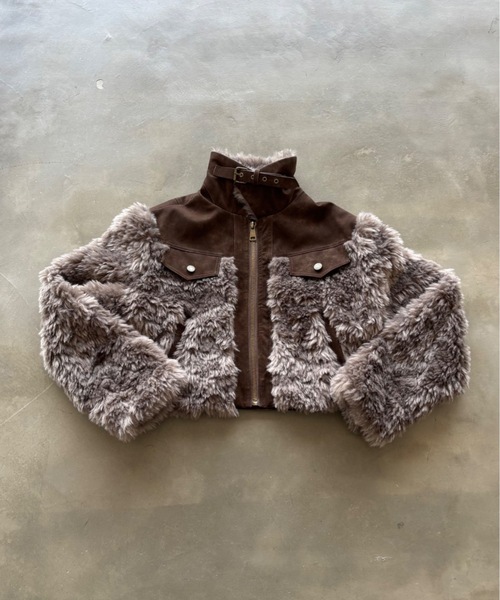 SHAGGIE（シャギー）の「【ViVi掲載】スタンドファームートンコート（ムートンコート・レディース・ブラウン/グレー・FREE）」の9枚目の写真
