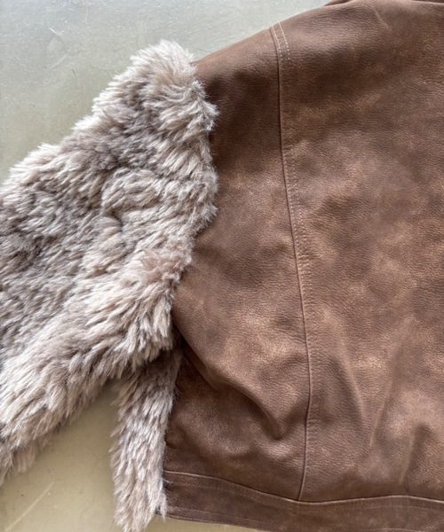 SHAGGIE（シャギー）の「【ViVi掲載】スタンドファームートンコート（ムートンコート・レディース・ブラウン/グレー・FREE）」の11枚目の写真